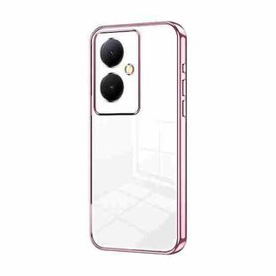For vivo Y78+ 5G / Y78 / V29 Lite Transparent Plating Fine Hole Phone Case(Pink)