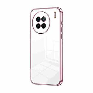 For vivo X90 / X90s Transparent Plating Fine Hole Phone Case(Pink)