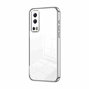 For vivo Y72 5G / iQOO Z3 / Y75s Transparent Plating Fine Hole Phone Case(Silver)