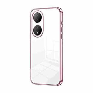 For vivo Y100 / Y100A Transparent Plating Fine Hole Phone Case(Pink)