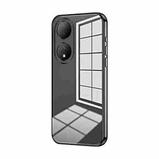 For vivo Y100 / Y100A Transparent Plating Fine Hole Phone Case(Black)