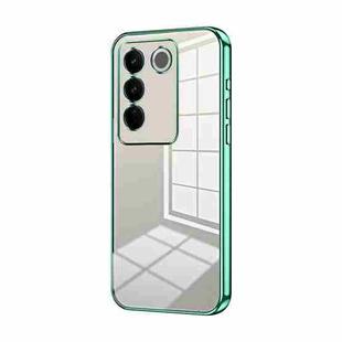 For vivo S16 Pro / S16 / V27 / V27 Pro Transparent Plating Fine Hole Phone Case(Green)