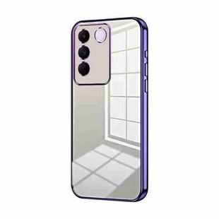 For vivo S16e / V27e Transparent Plating Fine Hole Phone Case(Purple)