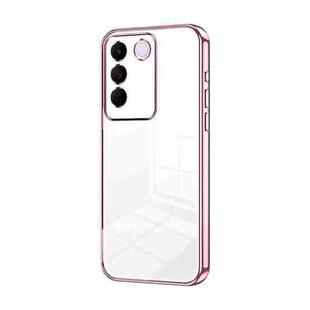 For vivo S16e / V27e Transparent Plating Fine Hole Phone Case(Pink)