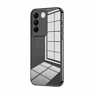 For vivo S16e / V27e Transparent Plating Fine Hole Phone Case(Black)