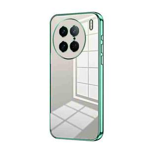 For vivo X90 Pro Transparent Plating Fine Hole Phone Case(Green)