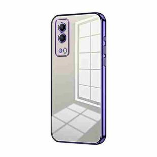 For vivo Y53s 5G / T1x 5G  / iQOO Z5x Transparent Plating Fine Hole Phone Case(Purple)