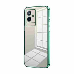 For vivo T2x Transparent Plating Fine Hole Phone Case(Green)
