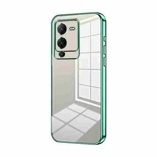 For vivo S15 Transparent Plating Fine Hole Phone Case(Green)