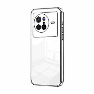 For vivo X80 Transparent Plating Fine Hole Phone Case(Silver)