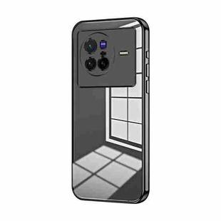 For vivo X80 Transparent Plating Fine Hole Phone Case(Black)