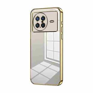 For vivo X Note Transparent Plating Fine Hole Phone Case(Gold)