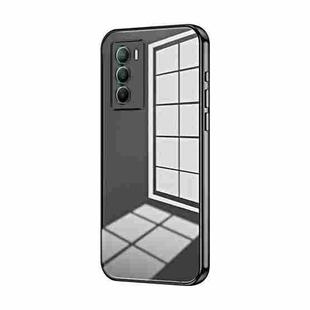For vivo T1 / iQOO Neo5 SE Transparent Plating Fine Hole Phone Case(Black)