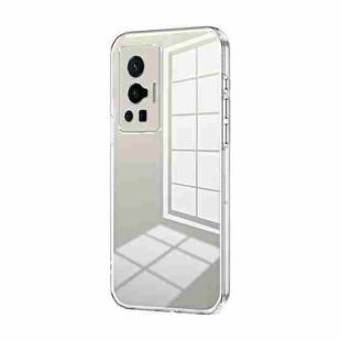 For vivo X70 Pro Transparent Plating Fine Hole Phone Case(Transparent)