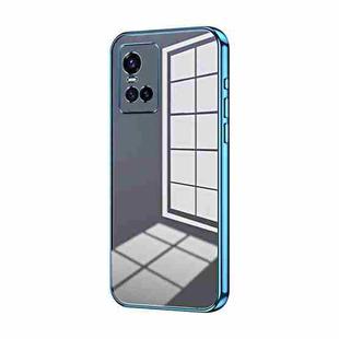 For vivo S10 / S10 Pro Transparent Plating Fine Hole Phone Case(Blue)