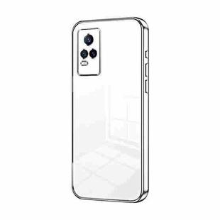 For vivo V21e / Y73 Transparent Plating Fine Hole Phone Case(Silver)