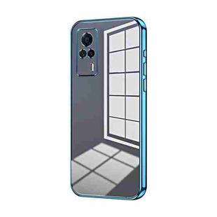 For vivo S9e Transparent Plating Fine Hole Phone Case(Blue)