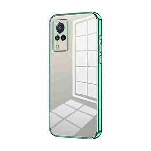 For vivo S9 Transparent Plating Fine Hole Phone Case(Green)