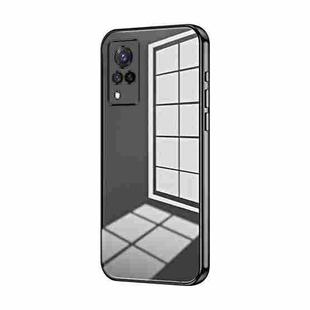 For vivo S9 Transparent Plating Fine Hole Phone Case(Black)