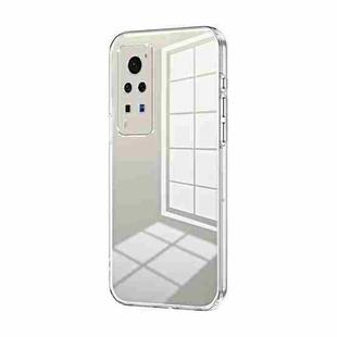For vivo X60 Pro Transparent Plating Fine Hole Phone Case(Transparent)
