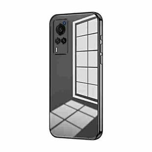 For vivo X60 Transparent Plating Fine Hole Phone Case(Black)