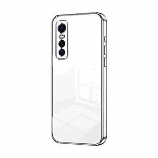 For vivo S7e / Y73s Transparent Plating Fine Hole Phone Case(Silver)