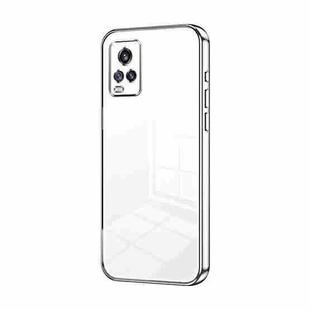 For vivo V20 Transparent Plating Fine Hole Phone Case(Silver)