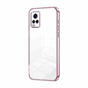 For vivo S7 / V20 Pro Transparent Plating Fine Hole Phone Case(Pink)