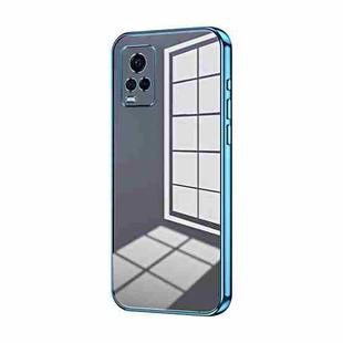 For vivo S7 / V20 Pro Transparent Plating Fine Hole Phone Case(Blue)