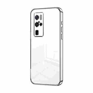 For vivo X50 Pro+ Transparent Plating Fine Hole Phone Case(Silver)