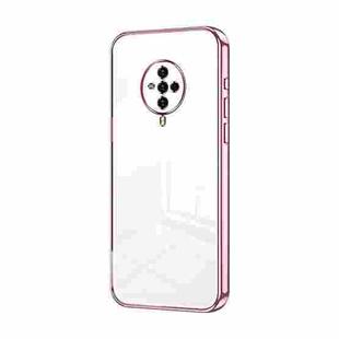 For vivo S6 Transparent Plating Fine Hole Phone Case(Pink)