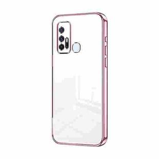 For vivo Z6 5G Transparent Plating Fine Hole Phone Case(Pink)