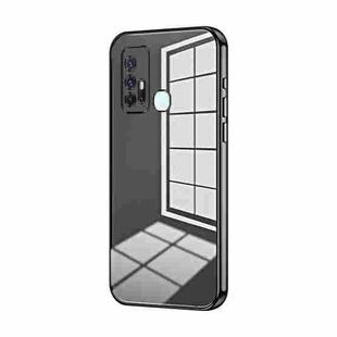 For vivo Z6 5G Transparent Plating Fine Hole Phone Case(Black)