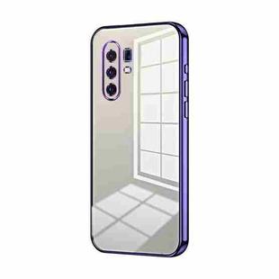 For vivo X30 Pro Transparent Plating Fine Hole Phone Case(Purple)