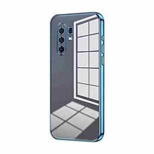 For vivo X30 Pro Transparent Plating Fine Hole Phone Case(Blue)