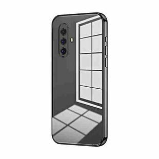 For vivo X30 Transparent Plating Fine Hole Phone Case(Black)