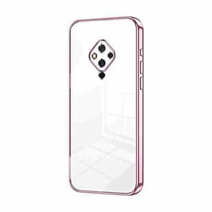 For vivo S5 Transparent Plating Fine Hole Phone Case(Pink)