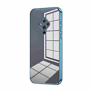 For vivo S5 Transparent Plating Fine Hole Phone Case(Blue)