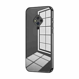 For vivo S5 Transparent Plating Fine Hole Phone Case(Black)
