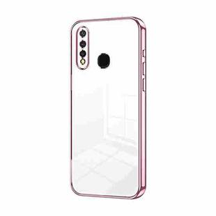 For vivo Y5s / U3 / Z5i / U20 / Y19 Transparent Plating Fine Hole Phone Case(Pink)