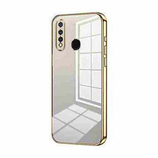 For vivo Y5s / U3 / Z5i / U20 / Y19 Transparent Plating Fine Hole Phone Case(Gold)