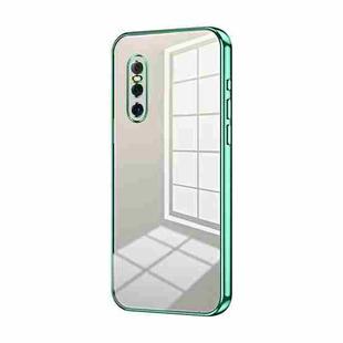 For vivo X27 Transparent Plating Fine Hole Phone Case(Green)