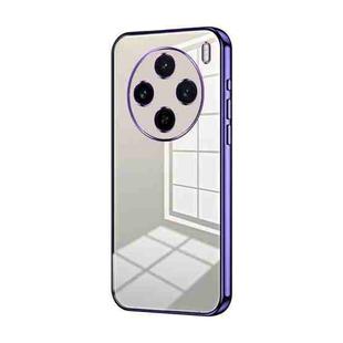 For vivo X100s Transparent Plating Fine Hole Phone Case(Purple)