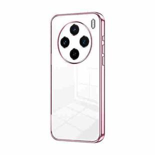 For vivo X100s Transparent Plating Fine Hole Phone Case(Pink)