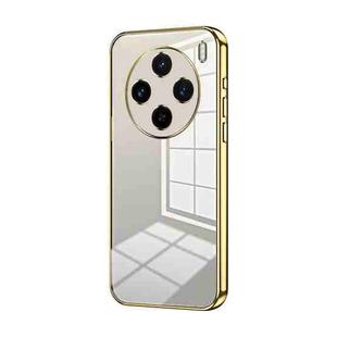 For vivo X100s Transparent Plating Fine Hole Phone Case(Gold)