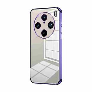 For vivo X100s Pro Transparent Plating Fine Hole Phone Case(Purple)