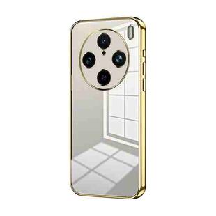 For vivo X100s Pro Transparent Plating Fine Hole Phone Case(Gold)