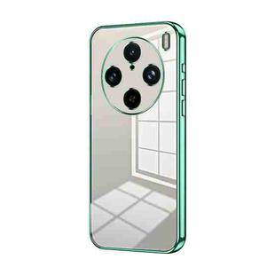 For vivo X100s Pro Transparent Plating Fine Hole Phone Case(Green)