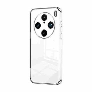 For vivo X100s Pro Transparent Plating Fine Hole Phone Case(Silver)