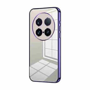 For vivo X100 Ultra Transparent Plating Fine Hole Phone Case(Purple)